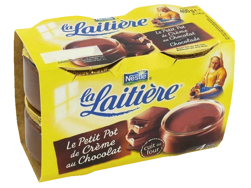 Petits pots creme La Laitiere Chocolat 4x100g