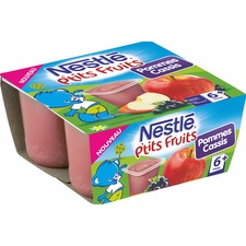 Nestlé p'tits fruits pomme cassis 4x100g dès 6 mois