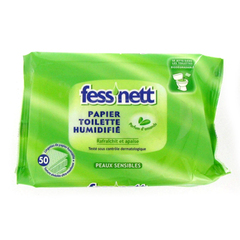Papier toilette humidifie peaux sensibles FESS' NET, 50 feuilles