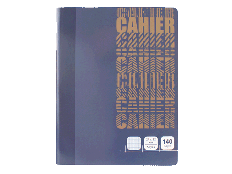 Cahier piqure - 24x32 cm - 140 pages - Grands carreaux