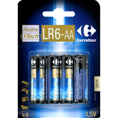 4 Piles 1,5 volt alcaline AA LR6 i-Tech