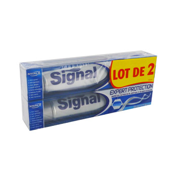 Signal dentifrice tube expert protection blancheur 2x75ml
