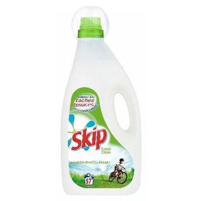 Skip, Lessive liquide 57 lavages fresh clean, la bouteille de 4.32 l