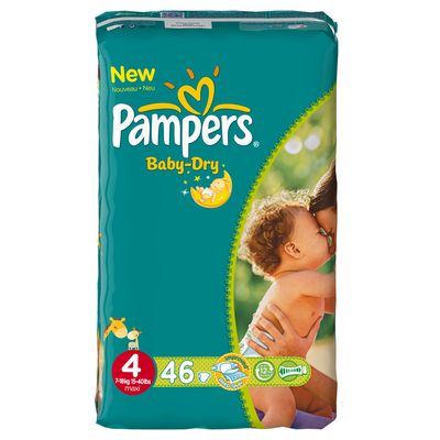 Pampers, Couches baby-dry, taille 4 : 7-18 kg, le paquet de 46