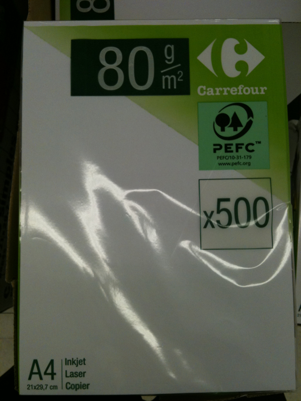 Ramette de papier bureautique blanc, 80g/m? - 21x29,7cm - A4