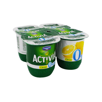 Activia 0% lemon lime 4x125g