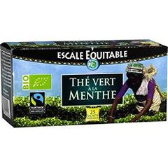 The vert a la menthe bio ESCALE EQUITABLE, 25 sachets, 50g