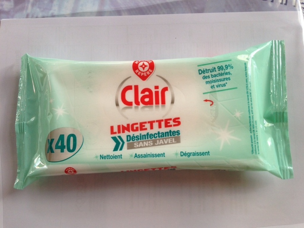 Lingettes Clair Anti-bactériennes x40