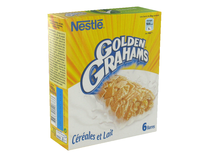 Barres de cereales au lait GOLDEN GRAHAMS, 6x25g