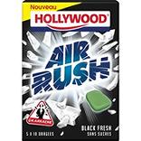 HOLLYWOOD chewing-gum air rush blackfresh sans sucres, 5x10 dragées, 70g