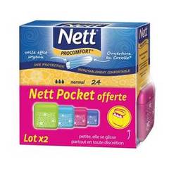 Nett tampons sans applicateur pro confort normal 2x24