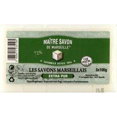 Savon de Marseille traditionnel pur blanc MAITRE SAVON DE MARSEILLE, 5x100g