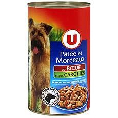 Aliment pour chien Patee et Morceaux au boeuf et legumes U,1,24kg