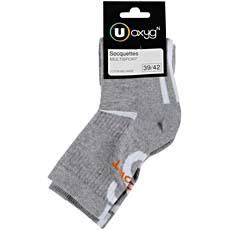 Socquettes de sport U OXYGN, taille 39/42, gris