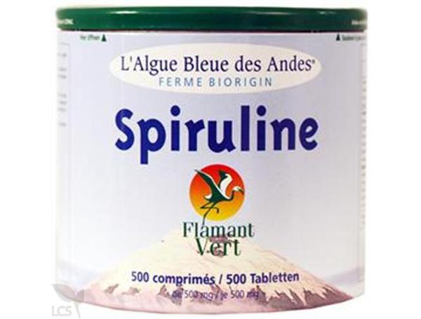 Flamant Vert Spiruline Algue Bleue des Andes 500 Comprimés de 500 mg
